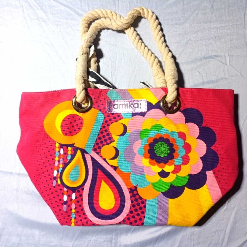 Amika Signature Rope Bag Obliphica multicolor pink tote